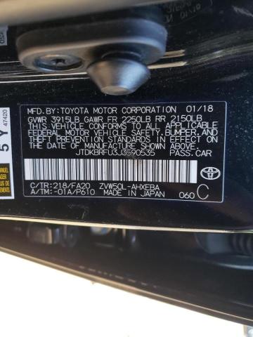 Photo 10 from auction – 2018 TOYOTA PRIUS with VIN JTDKBRFU3J3590535
