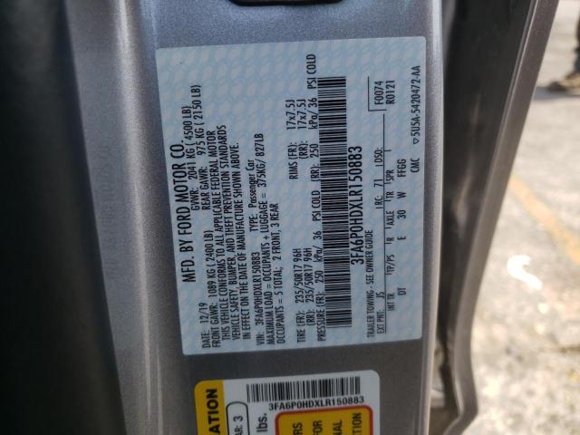 Photo 10 from auction – 2020 FORD FUSION SE with VIN 3FA6P0HDXLR150883