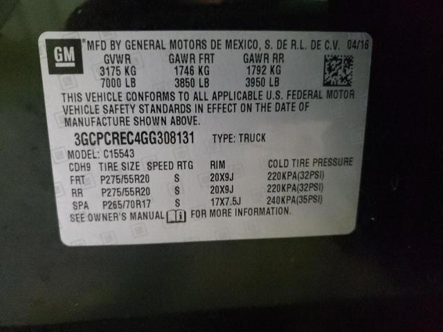 Photo 10 from auction – 2016 CHEVROLET SILVERADO with VIN 3GCPCREC4GG308131