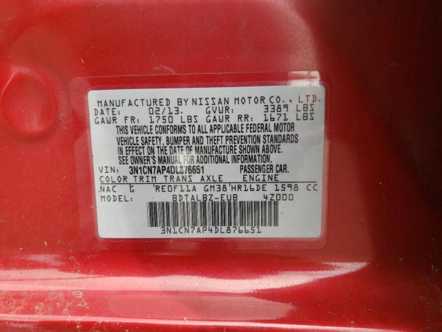 Photo 10 from auction – 2013 NISSAN VERSA S with VIN 3N1CN7AP4DL876651