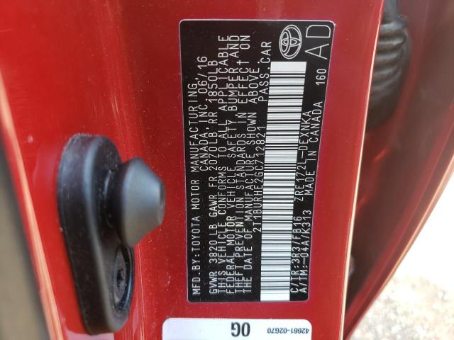 Photo 10 from auction – 2016 TOYOTA COROLLA L with VIN 2T1BURHE2GC712821