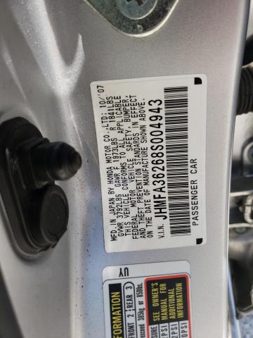 Photo 10 from auction – 2008 HONDA CIVIC HYBR with VIN JHMFA36268S004943