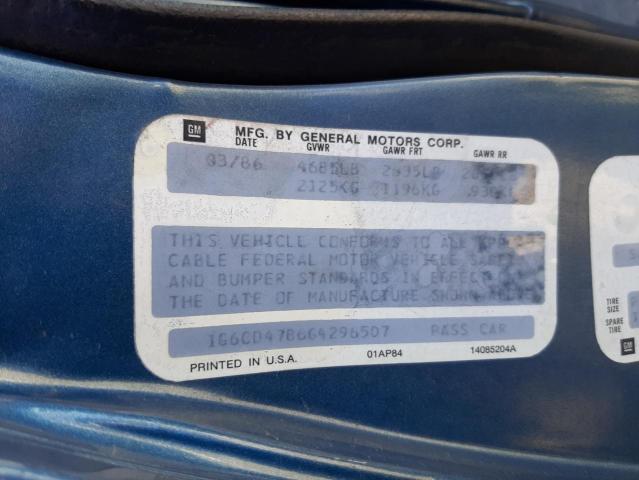 Photo 10 from auction – 1986 CADILLAC DEVILLE BA with VIN 1G6CD4786G4296507