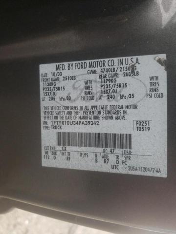 Photo 10 from auction – 2004 FORD RANGER with VIN 1FTYR10U34PA39342