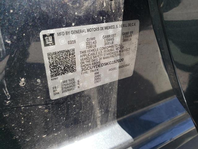 Photo 10 from auction – 2019 CHEVROLET SILVERADO with VIN 3GCUYDED5KG157020
