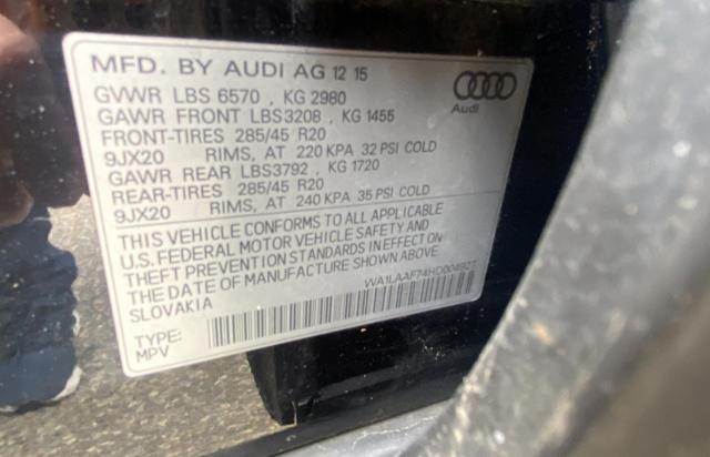 Photo 10 from auction – 2017 AUDI Q7 PREMIUM with VIN WA1LAAF74HD004927