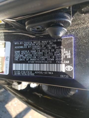 Photo 10 from auction – 2014 TOYOTA CAMRY L with VIN 4T4BF1FK4ER408279