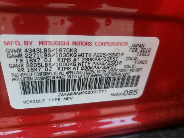 Photo 10 from auction – 2016 MITSUBISHI OUTLANDER with VIN JA4AR3AW9GZ031777