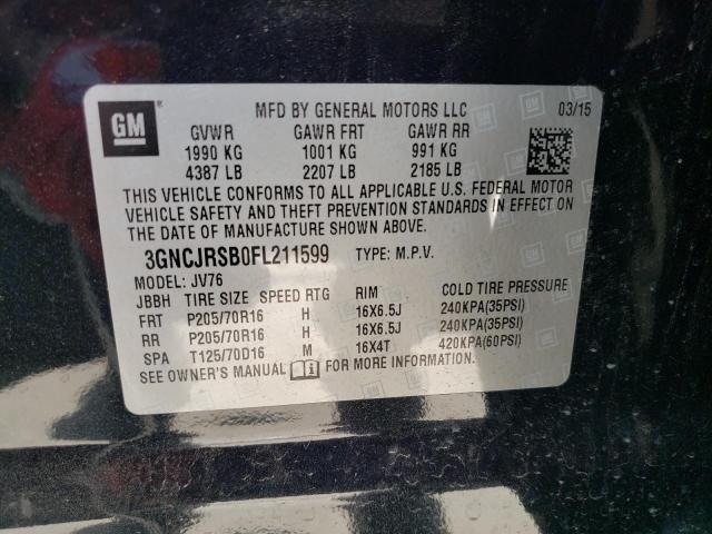 Photo 10 from auction – 2015 CHEVROLET TRAX 1LT with VIN 3GNCJRSB0FL211599