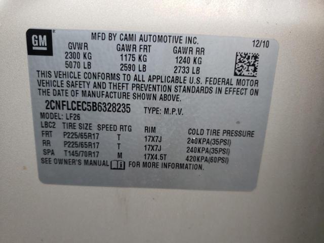 Photo 10 from auction – 2011 CHEVROLET EQUINOX LS with VIN 2CNFLCEC5B6328235