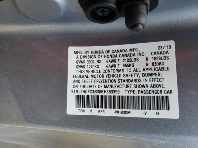 Photo 10 from auction – 2019 HONDA CIVIC EX with VIN 2HGFC3B38KH353399
