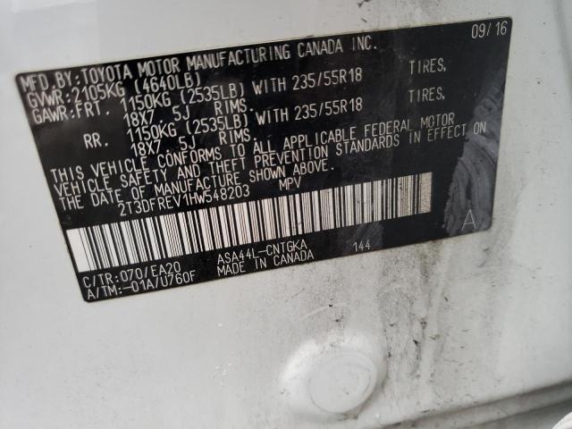 Photo 10 from auction – 2017 TOYOTA RAV4 LIMIT with VIN 2T3DFREV1HW548203