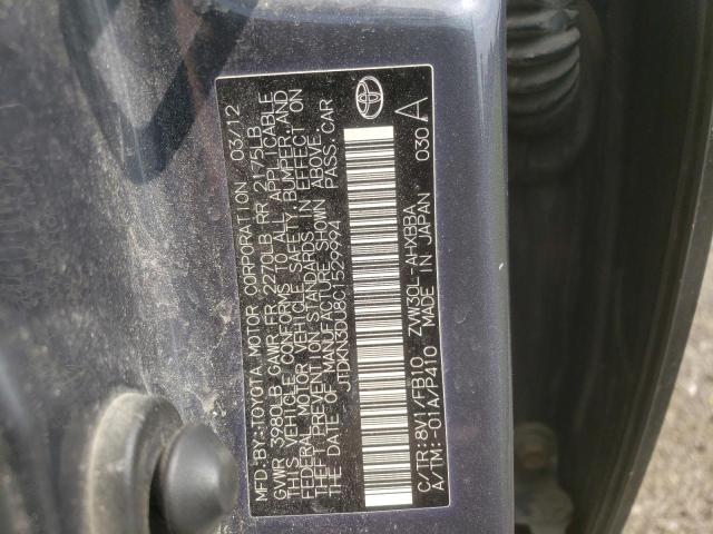 Photo 10 from auction – 2012 TOYOTA PRIUS with VIN JTDKN3DU8C1529994