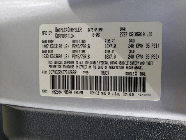 Photo 10 from auction – 2007 DODGE DAKOTA ST with VIN 1D7HE22K27S126881