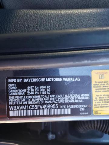Photo 10 from auction – 2015 BMW X1 SDRIVE2 with VIN WBAVM1C55FV498955