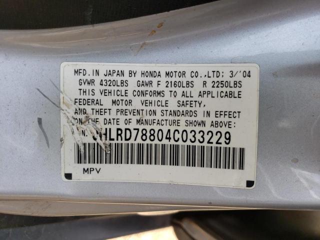 Photo 10 from auction – 2004 HONDA CR-V with VIN JHLRD78804C033229
