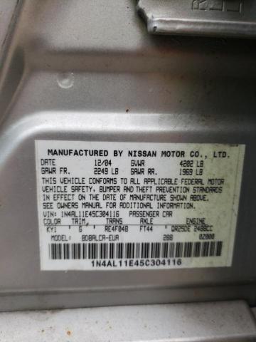 Photo 10 from auction – 2005 NISSAN ALTIMA S with VIN 1N4AL11E45C304116