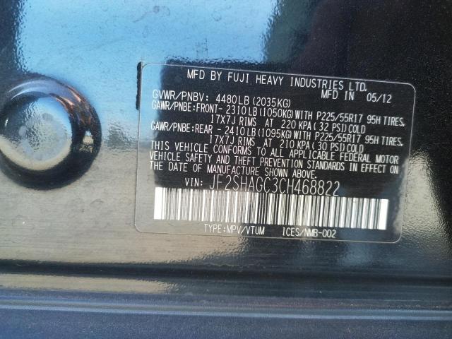 Photo 10 from auction – 2012 SUBARU FORESTER T with VIN JF2SHAGC3CH468822