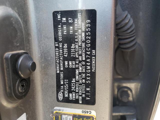 Photo 10 from auction – 2012 KIA OPTIMA LX with VIN 5XXGM4A74CG025539