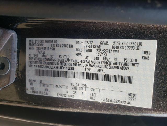 Photo 10 from auction – 2017 FORD ESCAPE SE with VIN 1FMCU9GDXHUD11238