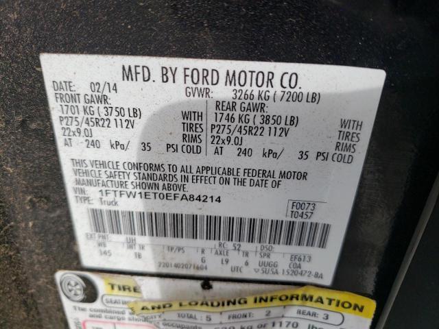 Photo 10 from auction – 2014 FORD F150 SUPER with VIN 1FTFW1ET0EFA84214
