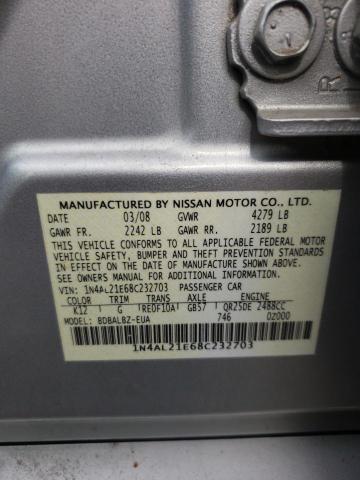 Photo 10 from auction – 2008 NISSAN ALTIMA 2.5 with VIN 1N4AL21E68C232703