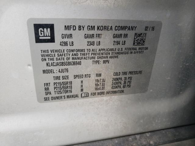 Photo 10 from auction – 2016 BUICK ENCORE with VIN KL4CJASB5GB636940