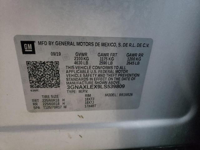 Photo 10 from auction – 2020 CHEVROLET EQUINOX LT with VIN 3GNAXLEX9LS539809