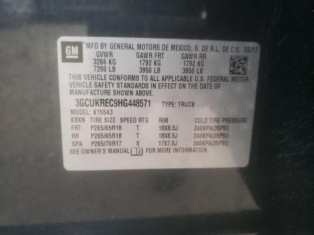 Photo 10 from auction – 2017 CHEVROLET SILVERADO with VIN 3GCUKREC9HG448571