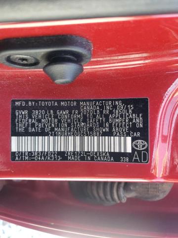 Photo 10 from auction – 2016 TOYOTA COROLLA L with VIN 2T1BURHE0GC515887
