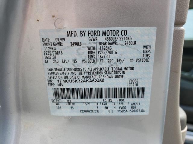 Photo 10 from auction – 2010 FORD ESCAPE HYB with VIN 1FMCU5K32AKA62460