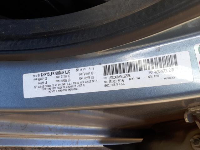 Photo 10 from auction – 2010 DODGE AVENGER SX with VIN 1B3CC4FB0AN182566