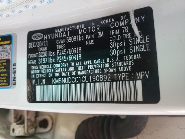 Foto 10 de la subasta – 2012 HYUNDAI VERACRUZ con VIN KM8NUDCC1CU190892