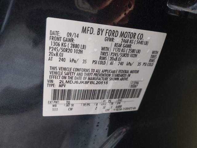 Photo 10 from auction – 2015 LINCOLN MKX with VIN 2LMDJ6JK8FBL20515