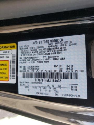 Photo 10 from auction – 2019 FORD MUSTANG with VIN 1FA6P8TH6K5169635