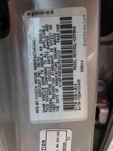 Photo 10 from auction – 2002 TOYOTA CAMRY LE with VIN 4T1BF30K92U501213