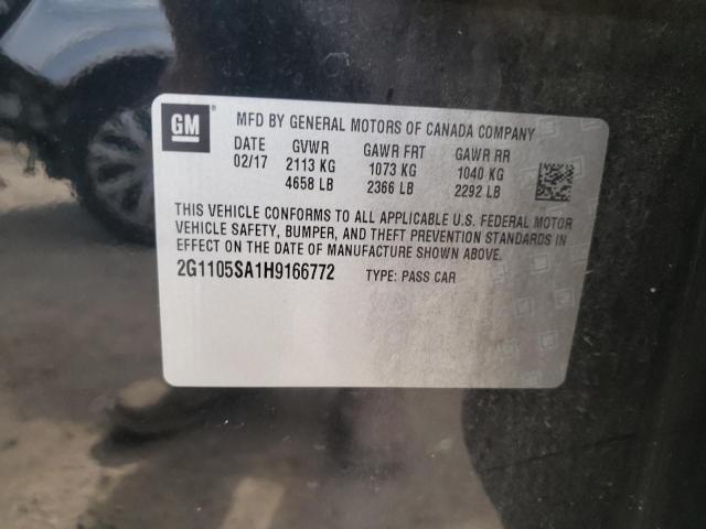 Photo 10 from auction – 2017 CHEVROLET IMPALA LT with VIN 2G1105SA1H9166772