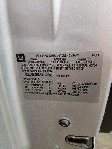 Photo 10 from auction – 2010 GMC ACADIA SLE with VIN 1GKLVLED5AJ110649
