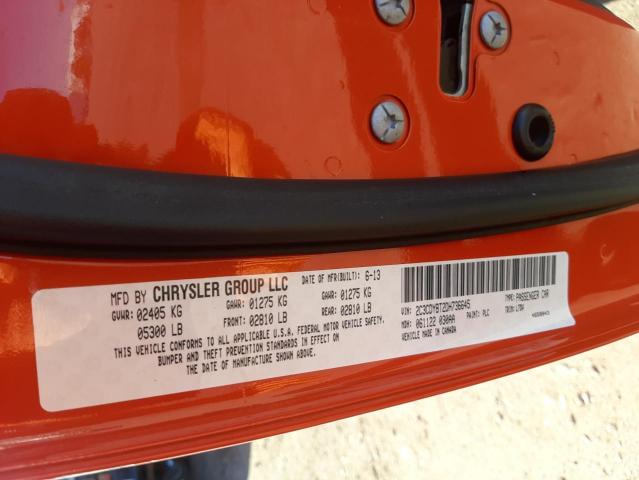 Photo 10 from auction – 2013 DODGE CHALLENGER with VIN 2C3CDYBT2DH736645