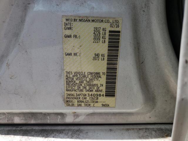 Zdjęcie 10 z aukcji – 2016 NISSAN ALTIMA z VIN 1N4AL3AP7GN340984