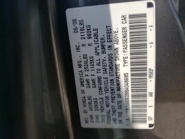 Photo 10 from auction – 2008 ACURA TL with VIN 19UUA66288A048685
