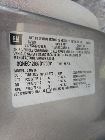 Photo 10 from auction – 2007 CHEVROLET AVALANCHE with VIN 3GNEC12097G170001
