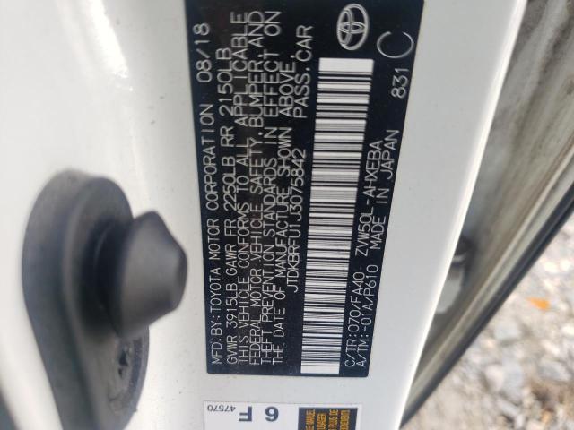 Photo 10 from auction – 2018 TOYOTA PRIUS with VIN JTDKBRFU1J3075842