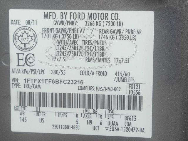 Photo 10 from auction – 2011 FORD F150 SUPER with VIN 1FTFX1EF6BFC23216