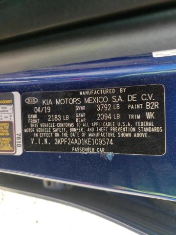 Photo 10 from auction – 2019 KIA FORTE FE with VIN 3KPF24AD1KE109574