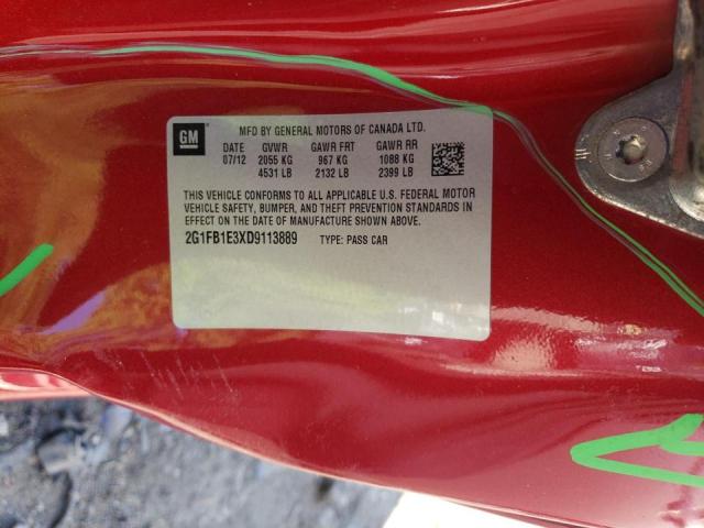 Photo 10 from auction – 2013 CHEVROLET CAMARO LT with VIN 2G1FB1E3XD9113889