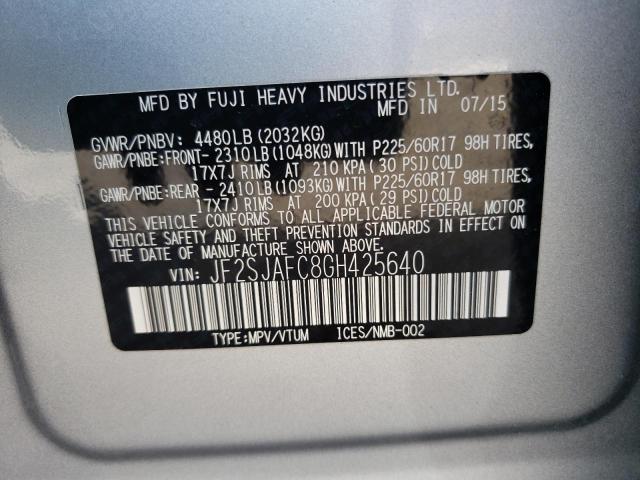 Photo 10 from auction – 2016 SUBARU FORESTER 2 with VIN JF2SJAFC8GH425640