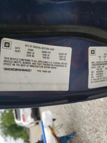 Photo 10 from auction – 1997 BUICK PARK AVENU with VIN 1G4CW52K4V4648251