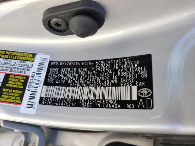 Photo 10 from auction – 2019 TOYOTA COROLLA L with VIN 2T1BURHEXKC238464