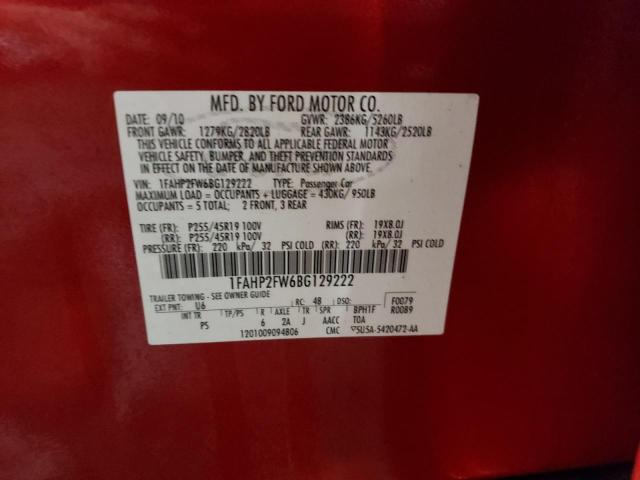 Foto 10 de la subasta – 2011 FORD TAURUS LIM con VIN 1FAHP2FW6BG129222